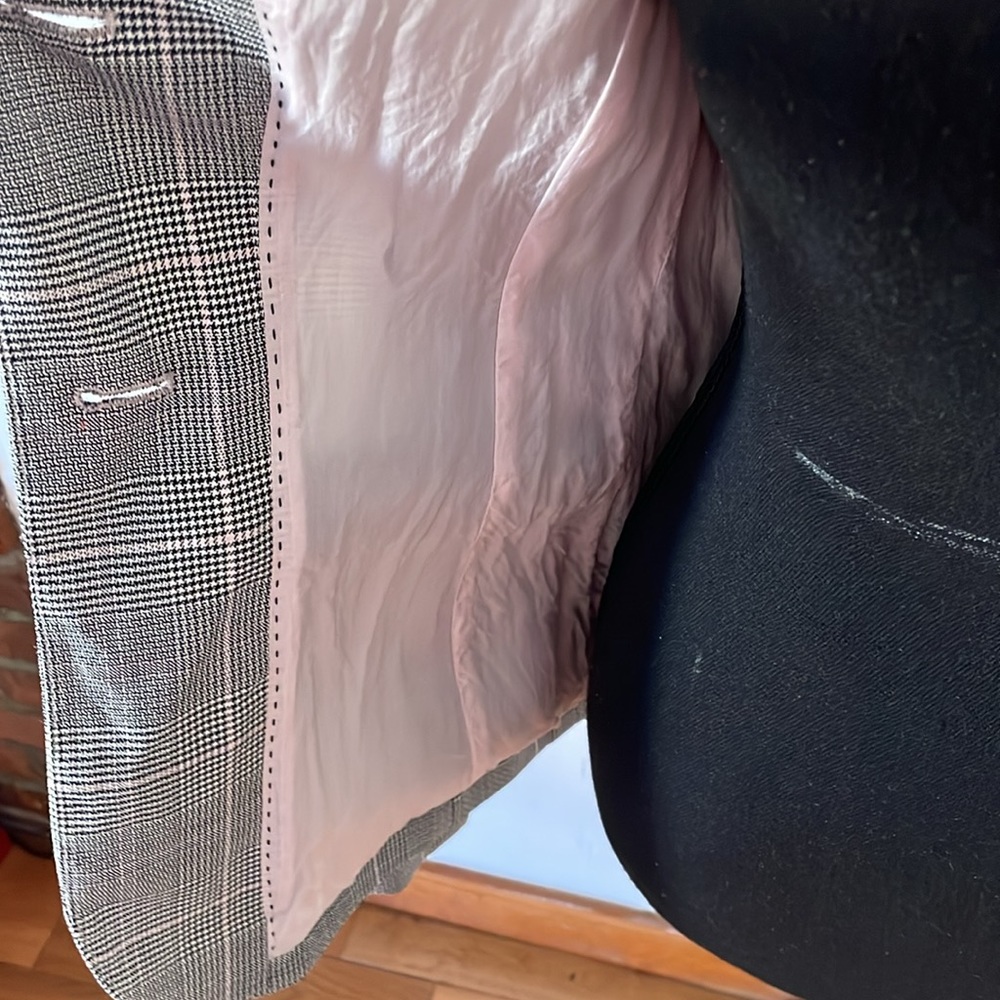💗 $ 1395 Escada Check Grey Fitted Blazer - Picture 5 of 9